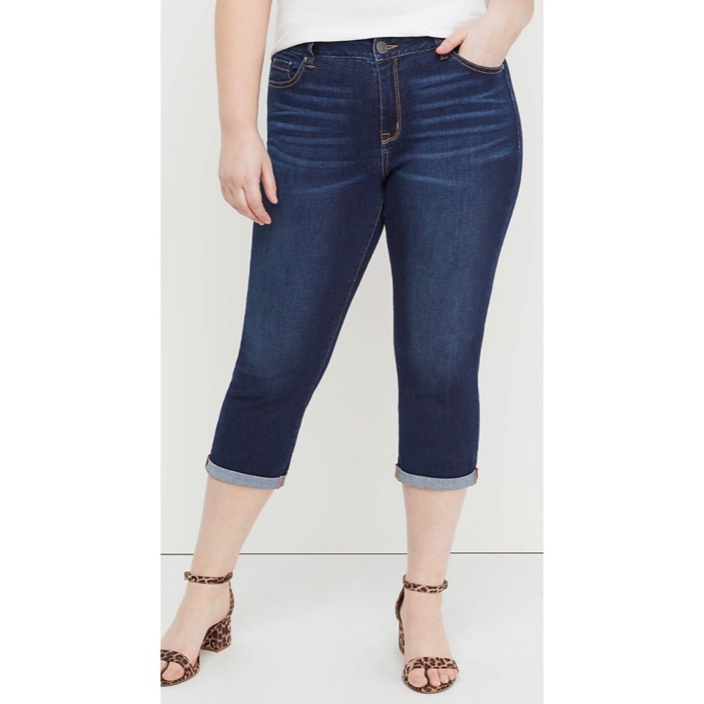 Lane Bryant pedal pants dark wash NWT - Picture 3 of 3